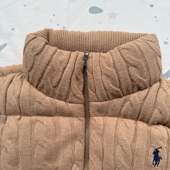 Ralph Lauren Tan Knitted Quilted Vest - Picture 5 of 10